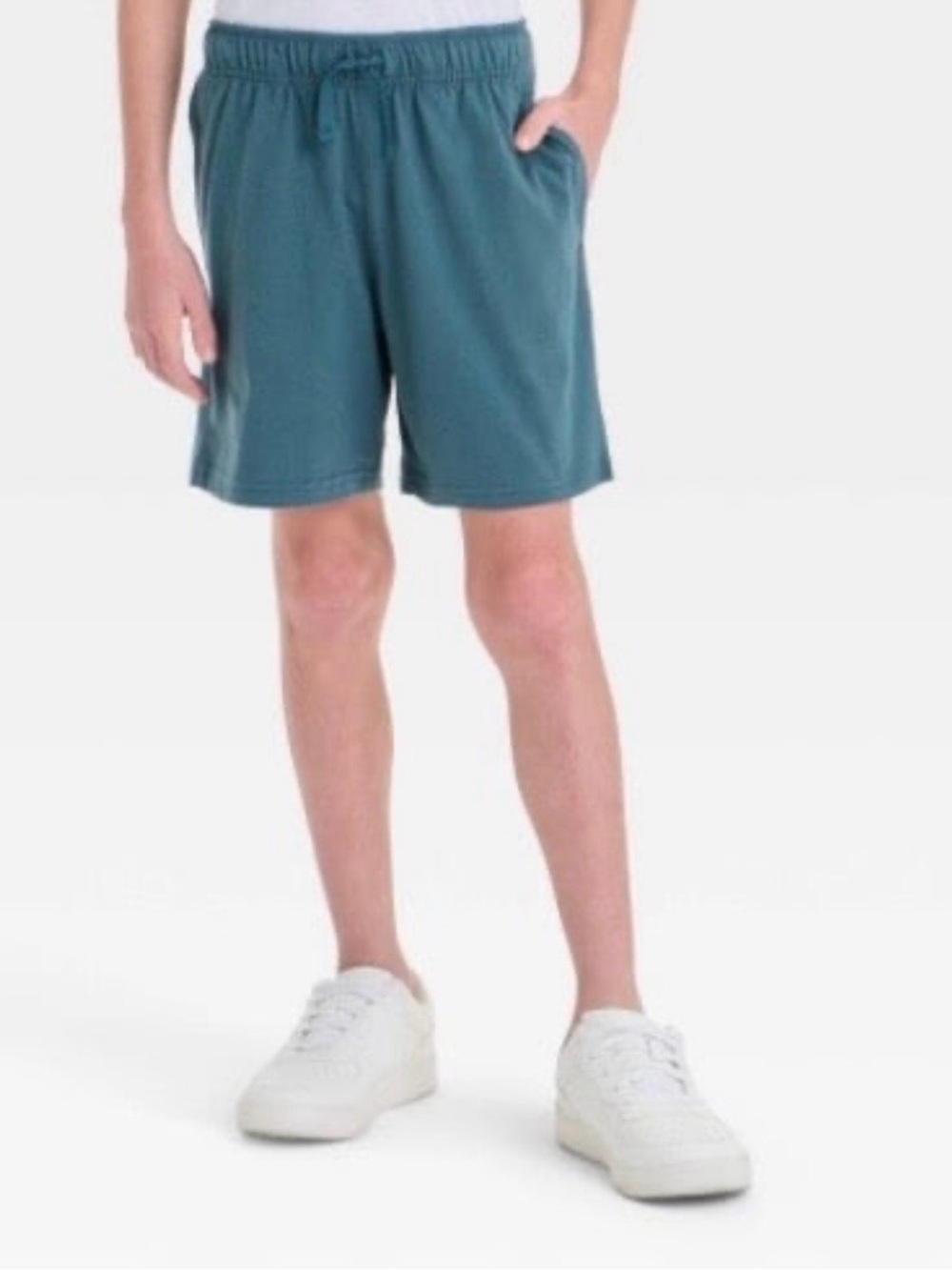 Boys' Above the Knee Pull-on Shorts - Cat & Jack™ Dark Teal Green Large Husky